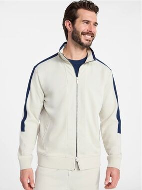 Athletic Works Men's Tricot Jacket and Track Pants with Side Stripes